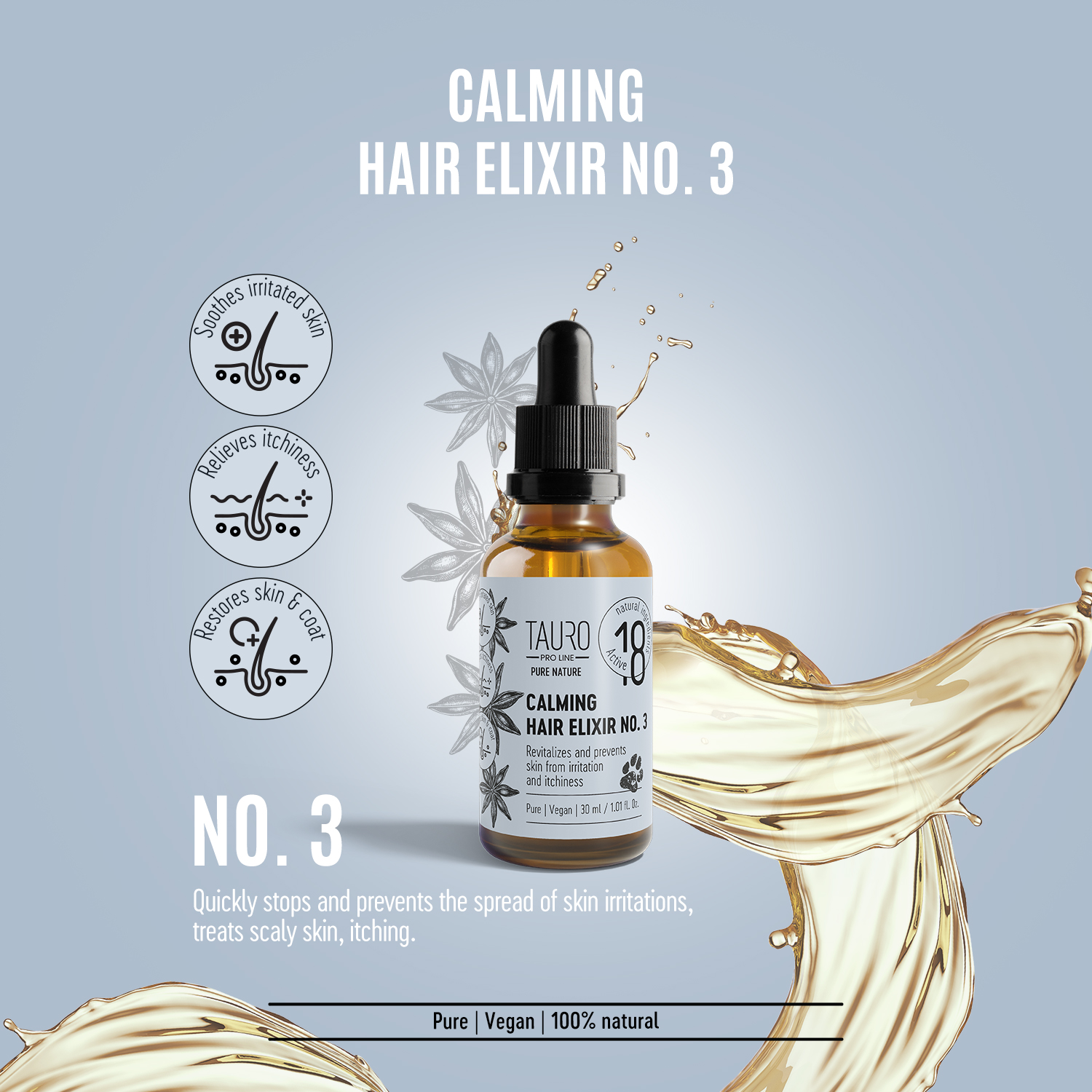 Tauro Pro Line Pure Nature Calming Hair Elixir No. 3 Anti-Itch